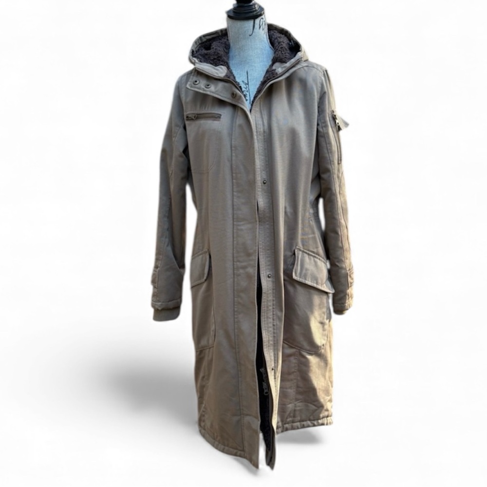 Spiewak & Sons Tan Faux Fur Lined Preppy Field Coat Academic Long Winter Coat